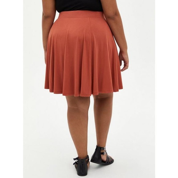 NWT Torrid Orange Super Soft Button Up Skirt Mini Pockets Plus Size: 0X (12) - Picture 3 of 7
